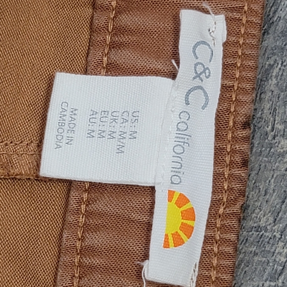 C&C California Womens Brown Cargo Pants Med Jogger Elastic Waist 90s Y2k Style - Picture 9 of 9
